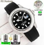 FH Factory Rolex Yacht-Master Replica with Diamond Bezel 226679TBR 3235 Movement 42mm Silver Case Watch